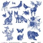 WORLD BLUE SHADES RICE PAPER COLLECTION WHITE GROUND K-006 30X30