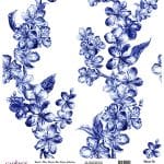 WORLD BLUE SHADES RICE PAPER COLLECTION WHITE GROUND K-016 30X30