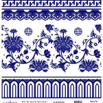 DÜNYA'NIN MAVİ TONLARI PİRİNÇ KOLEKSİYON BEYAZ ZEMİN K-052 30X30