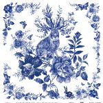 WORLD BLUE SHADES RICE PAPER COLLECTION WHITE GROUND K-003 90X90