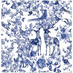 WORLD BLUE SHADES RICE PAPER COLLECTION WHITE GROUND K-005 90X90