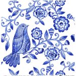 DÜNYA'NIN MAVİ TONLARI PİRİNÇ KOLEKSİYON BEYAZ ZEMİN K-018 90X90