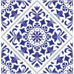 DÜNYA'NIN MAVİ TONLARI PİRİNÇ KOLEKSİYON BEYAZ ZEMİN K-047 90X90