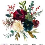 WATERCOLOR FLOWER RICE PAPER COLECTION WHITE GROUND WFC-005 30X30