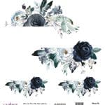 WATERCOLOR FLOWER RICE PAPER COLECTION WHITE GROUND WFC-017 30X30