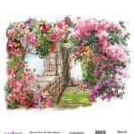WATERCOLOR FLOWER RICE PAPER COLECTION WHITE GROUND WFC-027 30X30