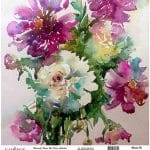 WATERCOLOR FLOWER RICE PAPER COLECTION WHITE GROUND WFC-028 30X30