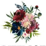 WATERCOLOR FLOWER RICE PAPER COLECTION WHITE GROUND WFC-004 60X60