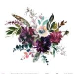 WATERCOLOR FLOWER RICE PAPER COLECTION WHITE GROUND WFC-002 90X90