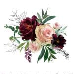 WATERCOLOR FLOWER RICE PAPER COLECTION WHITE GROUND WFC-003 90X90