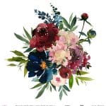 WATERCOLOR FLOWER RICE PAPER COLECTION WHITE GROUND WFC-004 90X90