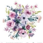 WATERCOLOR FLOWER RICE PAPER COLECTION WHITE GROUND WFC-011 90X90