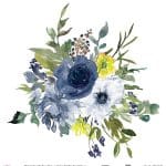 WATERCOLOR FLOWER RICE PAPER COLECTION WHITE GROUND WFC-013 90X90