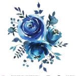 WATERCOLOR FLOWER RICE PAPER COLECTION WHITE GROUND WFC-014 90X90