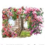 WATERCOLOR FLOWER RICE PAPER COLECTION WHITE GROUND WFC-027 90X90