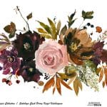 SULUBOYA ÇİÇEK PİRİNÇ KAĞIT KOLEKSİYON BEYAZ ZEMİN WFCR-005 30X68