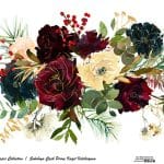 SULUBOYA ÇİÇEK PİRİNÇ KAĞIT KOLEKSİYON BEYAZ ZEMİN WFCR-008 30X68