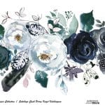 SULUBOYA ÇİÇEK PİRİNÇ KAĞIT KOLEKSİYON BEYAZ ZEMİN WFCR-015 30X68