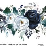 SULUBOYA ÇİÇEK PİRİNÇ KAĞIT KOLEKSİYON BEYAZ ZEMİN WFCR-016 30X68