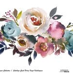 SULUBOYA ÇİÇEK PİRİNÇ KAĞIT KOLEKSİYON BEYAZ ZEMİN WFCR-019 30X68