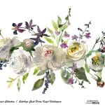 SULUBOYA ÇİÇEK PİRİNÇ KAĞIT KOLEKSİYON BEYAZ ZEMİN WFCR-020 30X68