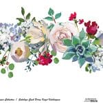 SULUBOYA ÇİÇEK PİRİNÇ KAĞIT KOLEKSİYON BEYAZ ZEMİN WFCR-023 30X68