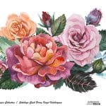 SULUBOYA ÇİÇEK PİRİNÇ KAĞIT KOLEKSİYON BEYAZ ZEMİN WFCR-026 30X68