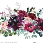 SULUBOYA ÇİÇEK PİRİNÇ KAĞIT KOLEKSİYON BEYAZ ZEMİN WFCR-001 60X140