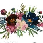 WATERCOLOR FLOWER RICE PAPER COLLECTION WHITE GROUND WFCR-003 60X140