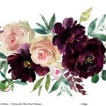 WATERCOLOR FLOWER RICE PAPER COLLECTION WHITE GROUND WFCR-007 60X140