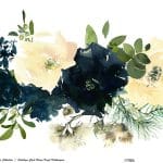 SULUBOYA ÇİÇEK PİRİNÇ KAĞIT KOLEKSİYON BEYAZ ZEMİN WFCR-014 60X140