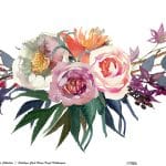 SULUBOYA ÇİÇEK PİRİNÇ KAĞIT KOLEKSİYON BEYAZ ZEMİN WFCR-021 60X140