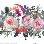 WATERCOLOR FLOWER RICE PAPER COLLECTION WHITE GROUND WFCR-022 60X140