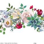 WATERCOLOR FLOWER RICE PAPER COLLECTION WHITE GROUND WFCR-023 60X140