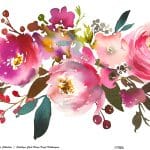 WATERCOLOR FLOWER RICE PAPER COLLECTION WHITE GROUND WFCR-028 60X140