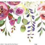 SULUBOYA ÇİÇEK PİRİNÇ KAĞIT KOLEKSİYON BEYAZ ZEMİN WFCR-029 60X140