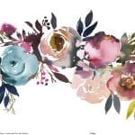 WATERCOLOR FLOWER RICE PAPER COLLECTION WHITE GROUND WFCR-018 90X214