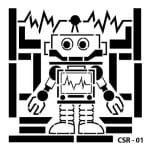 KIDS ROBOT STENCIL SET CSR-01 25X25