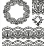 YENİ DANTEL TRANSFER SERİ ( SULU ) SİYAH ZEMİN NTC-S010 25X35