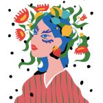 CutOut Soyut Sanat ve İllüstrasyon Kumaş Transfer CO-02