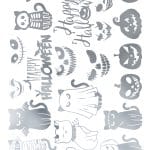HALLOWEEN COLLECTION RUB-ON SILVER TRANSFER RHLW-004 SILVER