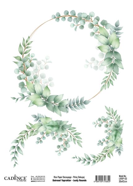 Leafy Rounds Collection Decoupage Rice Paper LRP-03 30x42