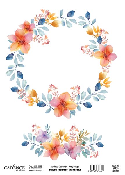 Leafy Rounds Collection Decoupage Rice Paper LRP-07 30x42