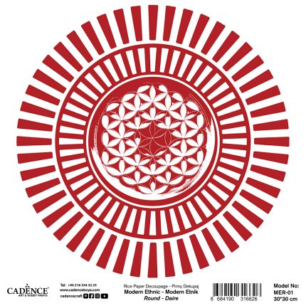 Modern Etnik Daire Pirinç Kağıt Koleksiyonu MER-01 30x30